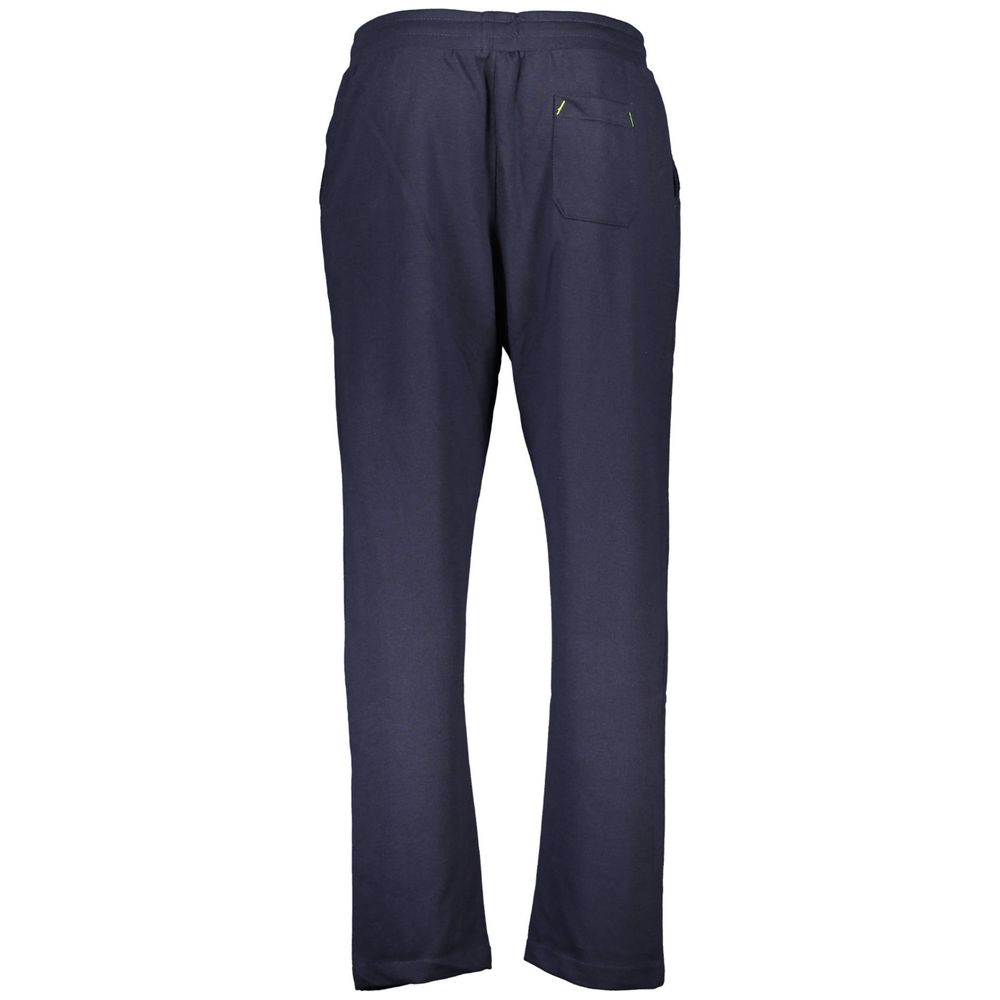 Trousers by Gianmarco Venturi for men in cotton blue presents a smart silhouette, meticulously detailed with a smart athletic, a smart long, and a smart .
