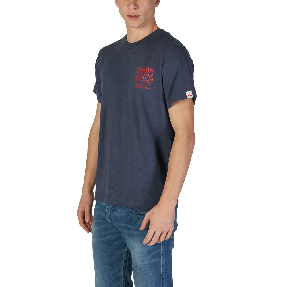 Replay Men's Crew-Neck Cotton T-Shirt - Blue