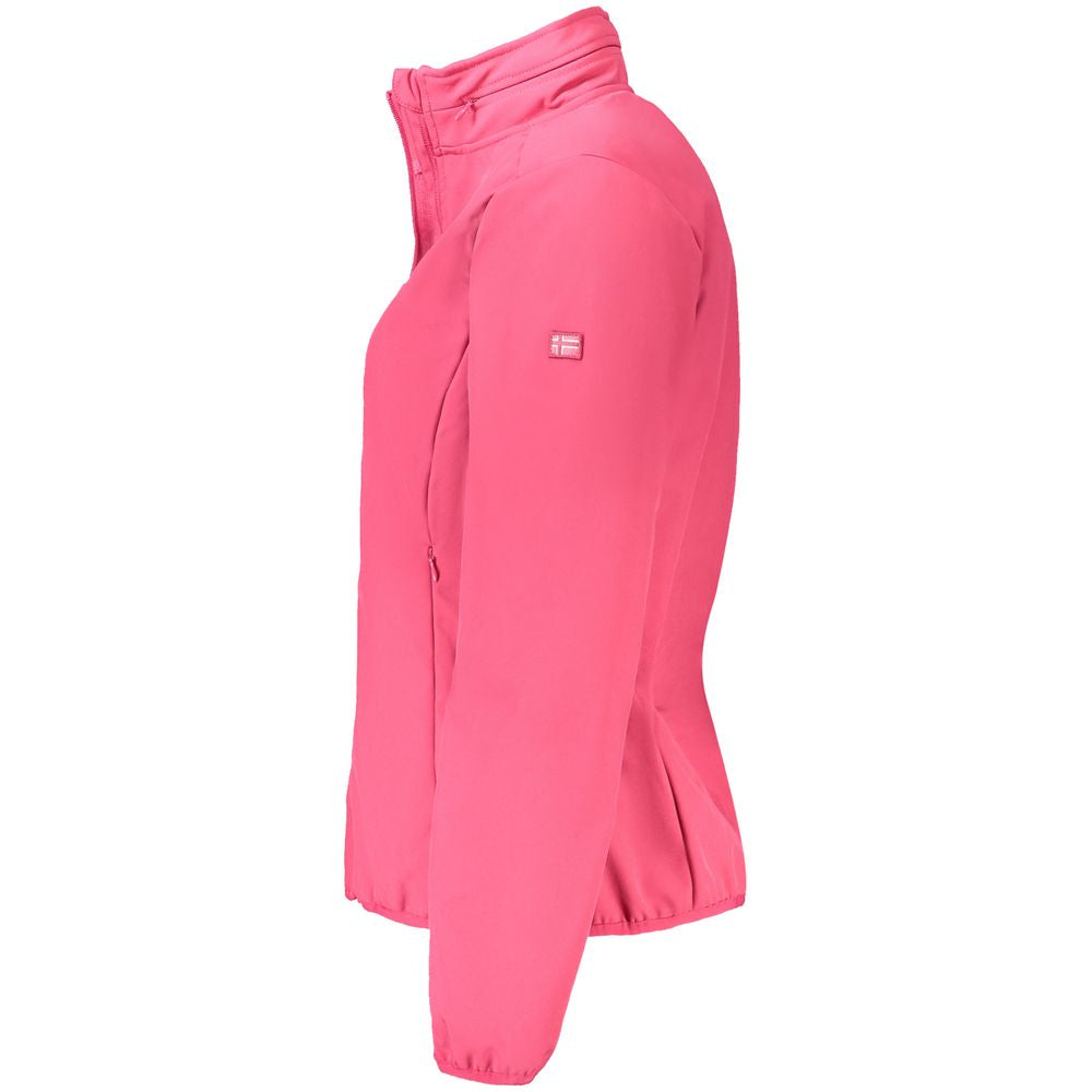 Norway 1963 Women's Softshell Fleeced Polyester Hooded Windbreaker Jacket - Pink