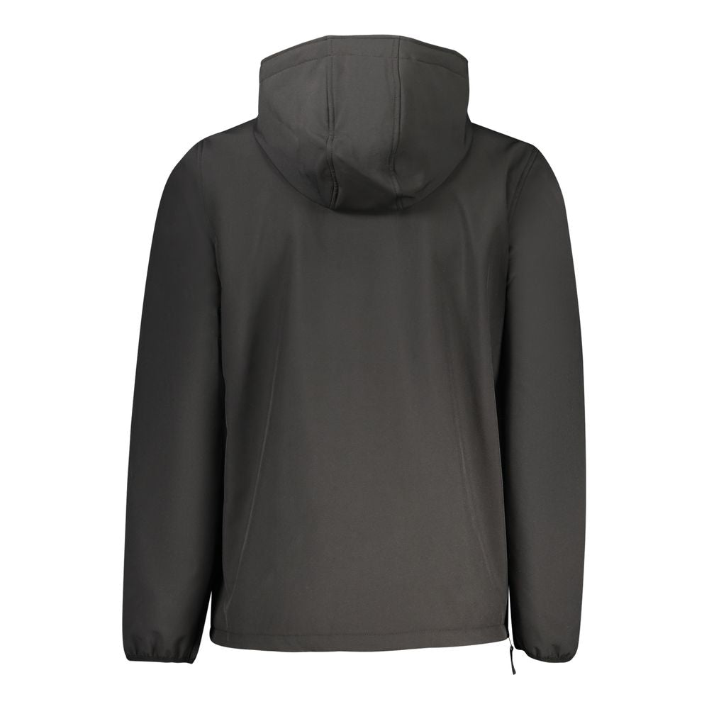 Norway 1963 Men's Softshell Polyester Hooded Windbreaker Jacket - Black