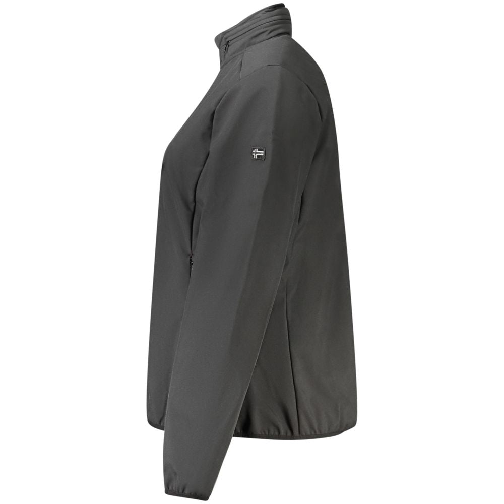 Norway 1963 Women's Softshell Fleeced Polyester Hooded Windbreaker Jacket - Black