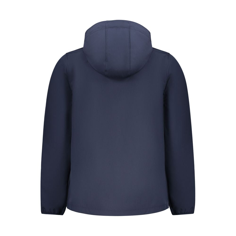 Norway 1963 Men's Softshell Stretch Polyester Hooded Windbreaker Jacket - Blue