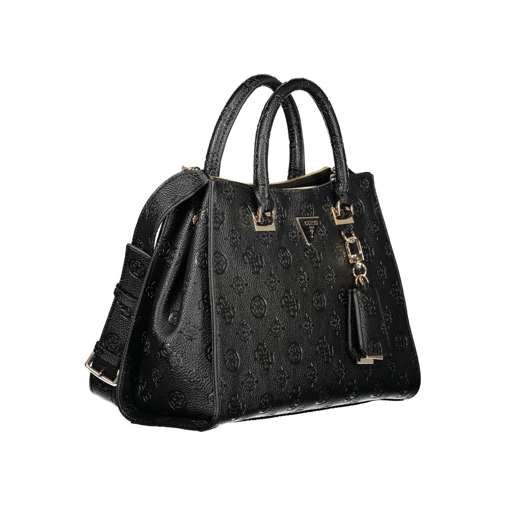 Phone Holder Handbag by Guess Jeans for women in polyethylene black features an refined silhouette, showcasing a secure , ample external-pockets & internal-pockets, and versatile shoulder-strap, adjustable-strap & handle for a sophisticated refined aesthetic.
