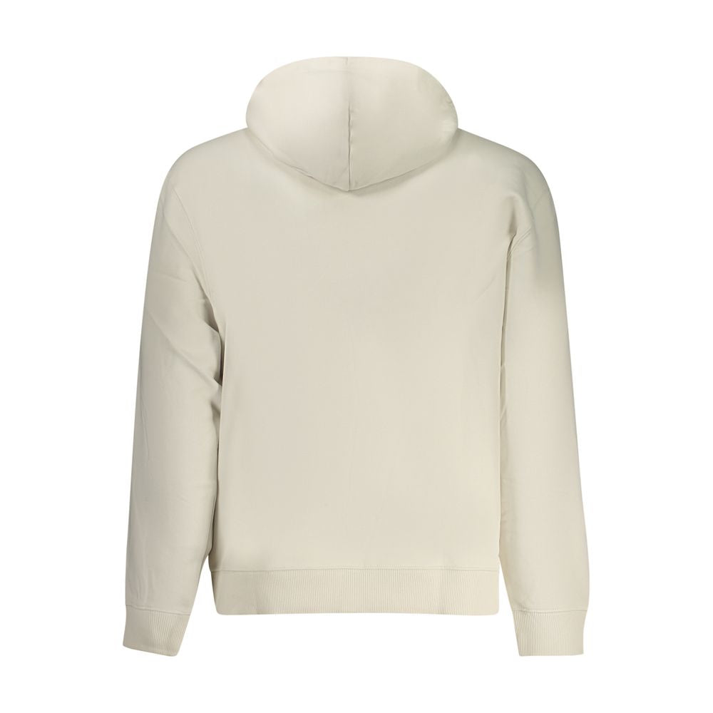 Hooded Sweatshirt Hoodie by Calvin Klein for men in stretch cotton beige showcases a city-ready silhouette, artfully detailed with a signature hooded neckline and for a city-ready finish.