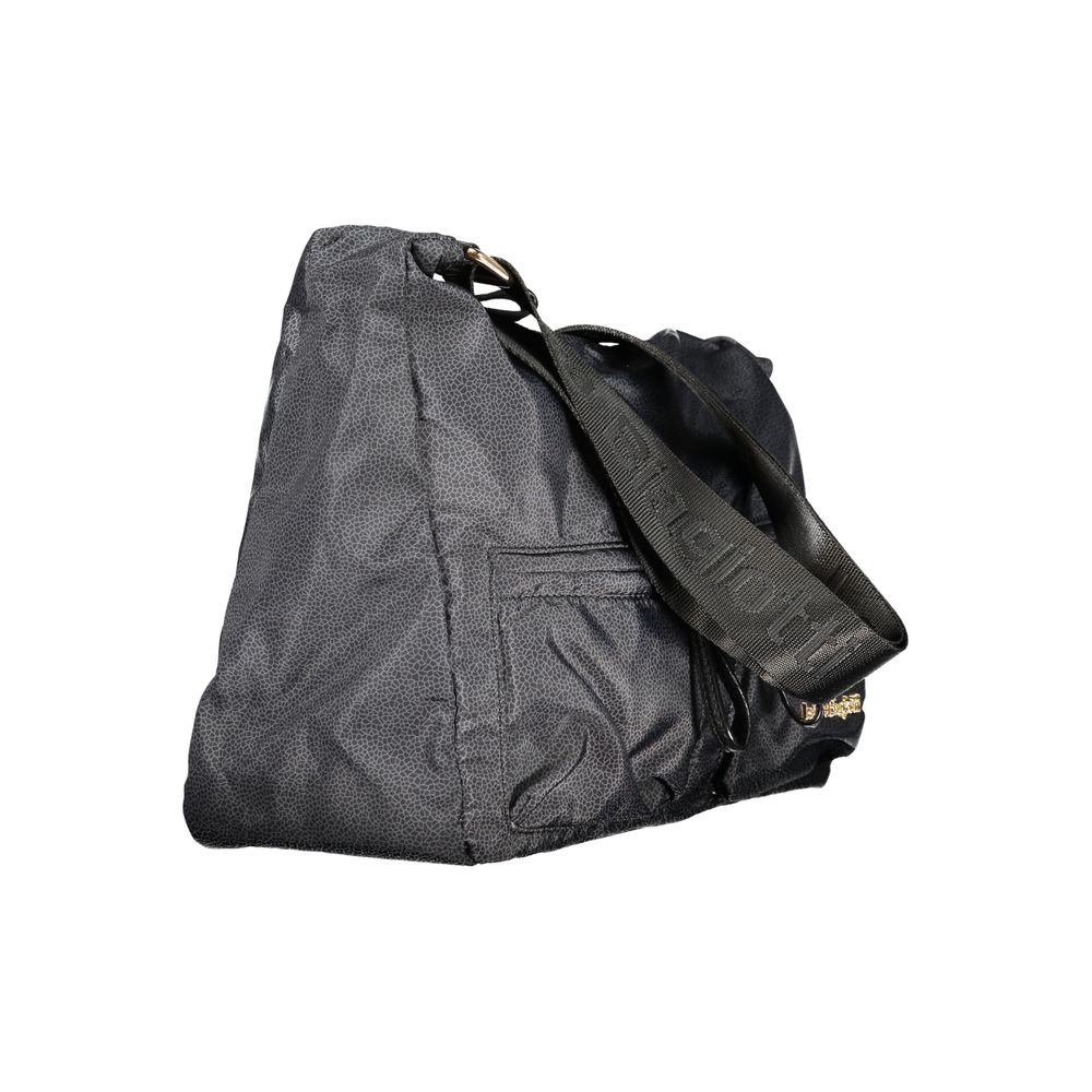 Handbag by Laura Biagiotti for women in polyester viscose modal & nickel black presents a ornamental silhouette, showcasing a secure zipper, ample external-pockets, and versatile shoulder-strap & adjustable-strap for a ornamental finish.