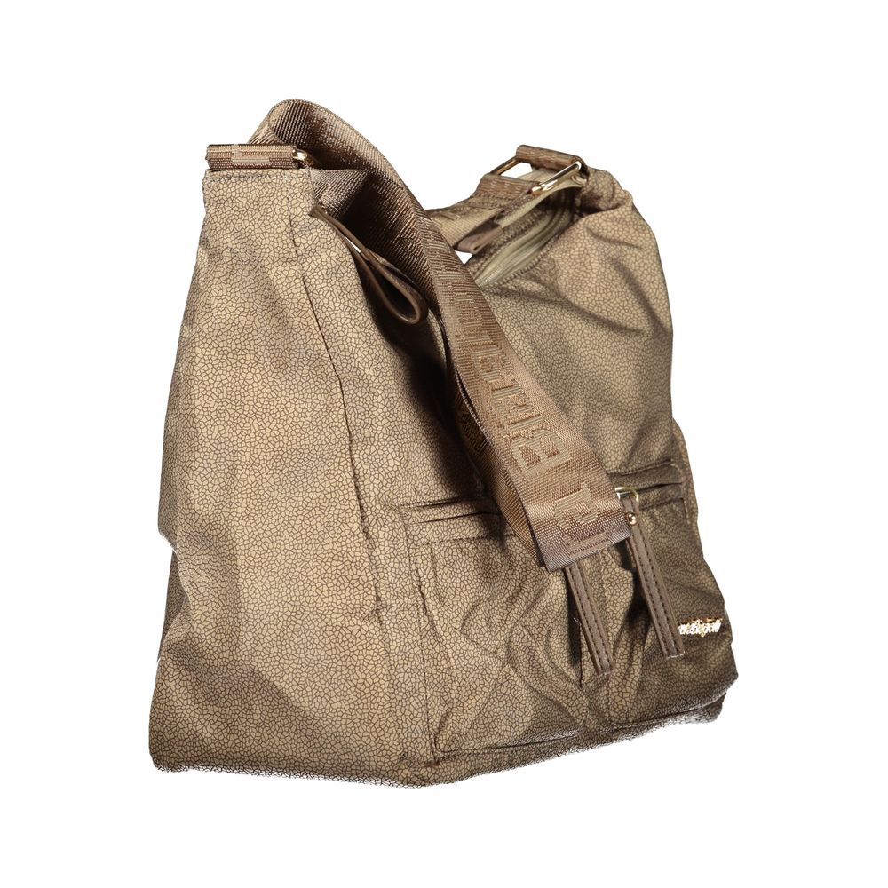 Handbag by Laura Biagiotti for women in polyester viscose modal & nickel beige features an refined silhouette, showcasing a secure zipper, ample document-holder, external-pockets & internal-pockets, and versatile shoulder-strap & adjustable-strap for a sophisticated refined aesthetic.