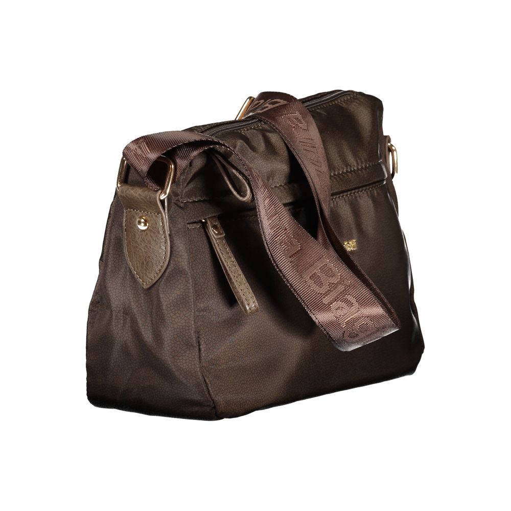 Handbag by Laura Biagiotti for women in polyester brown features a refined silhouette, showcasing a secure zipper, organized external-pockets & internal-pockets, and versatile shoulder-strap & adjustable-strap for a refined finish.
