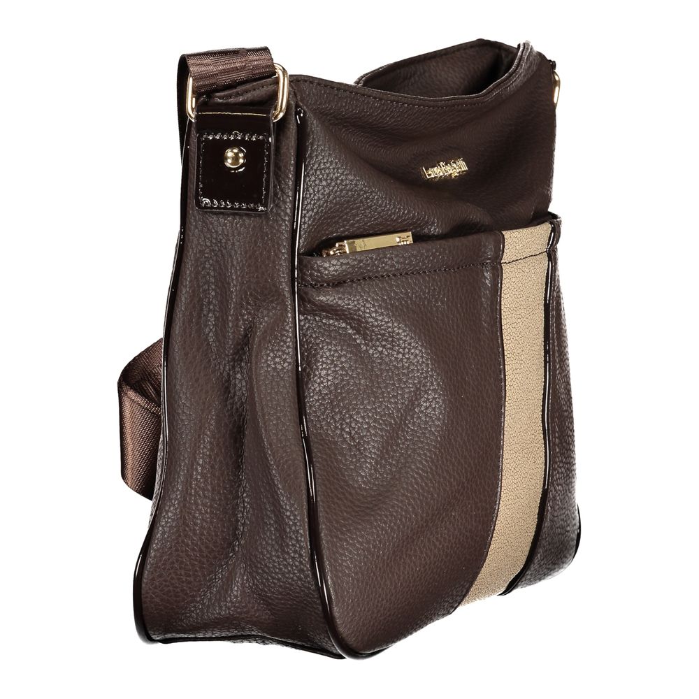 Handbag by Laura Biagiotti for women in pvc brown features a refined silhouette, showcasing a secure zipper, organized document-holder & internal-pockets, and versatile shoulder-strap & adjustable-strap for a refined finish.
