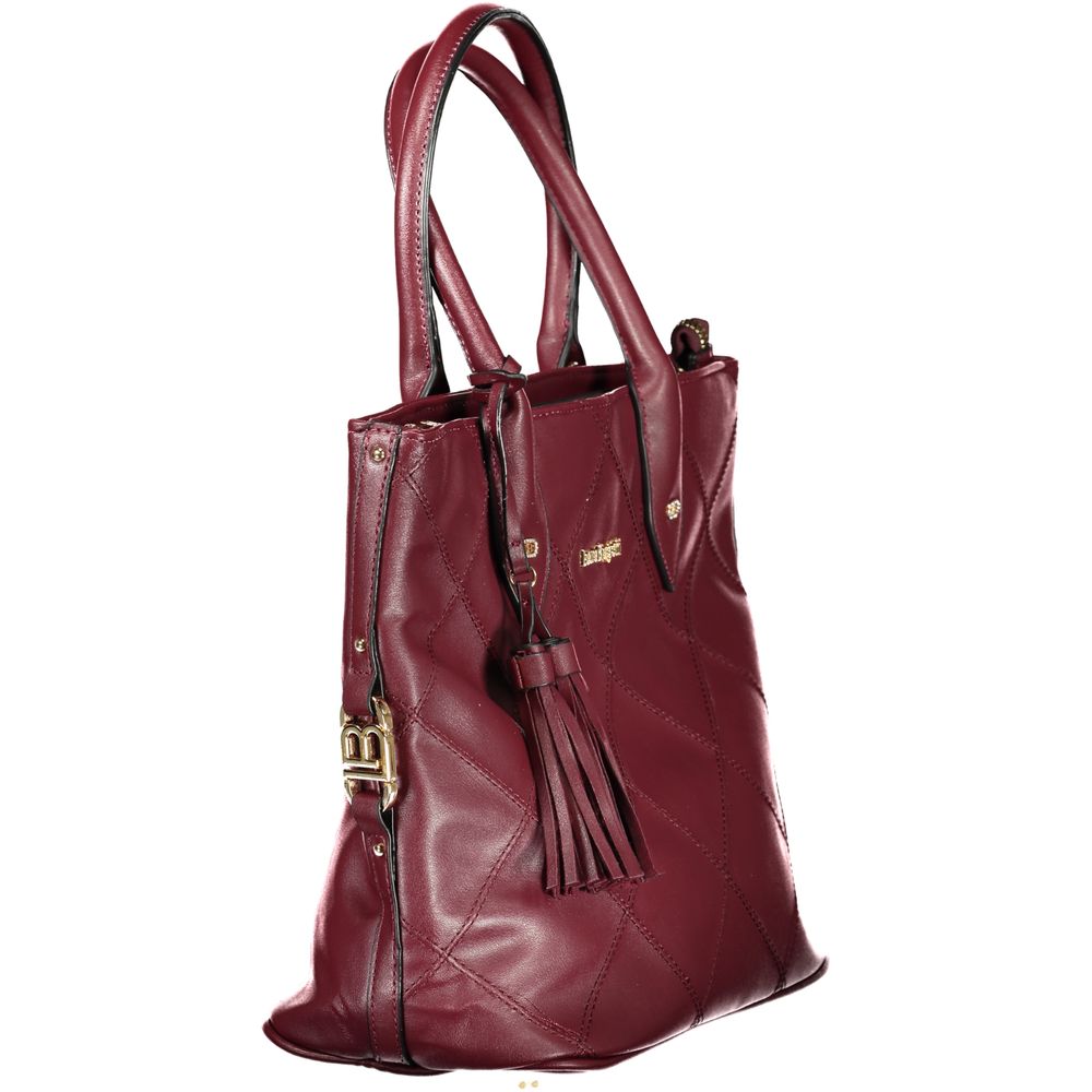 This Handbag by Laura Biagiotti for women in pvc and red presents a sculptural silhouette featuring a secure zipper, ample , and versatile handle & adjustable-strap for a sculptural finish.