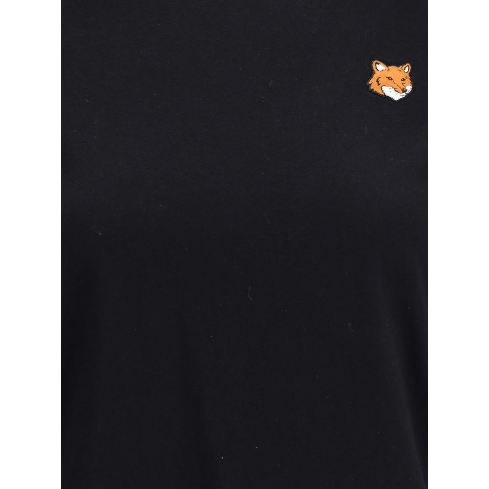 Maison Kitsuné Women's Regular Fit Short-Sleeve Crew Neck Organic Cotton T-Shirt - Black Signature