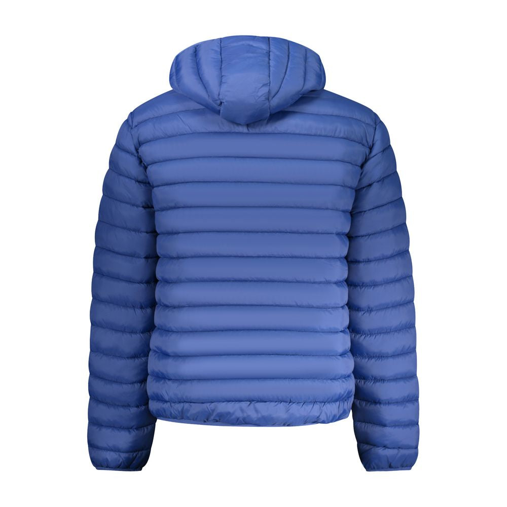 Hooded Windbreaker Jacket by Armata Di Mare for men in polyamide blue & signature features an magnificent silhouette, showcasing the sophisticated hooded neckline and functional pockets, hooded & windproof for a premium, magnificent look.