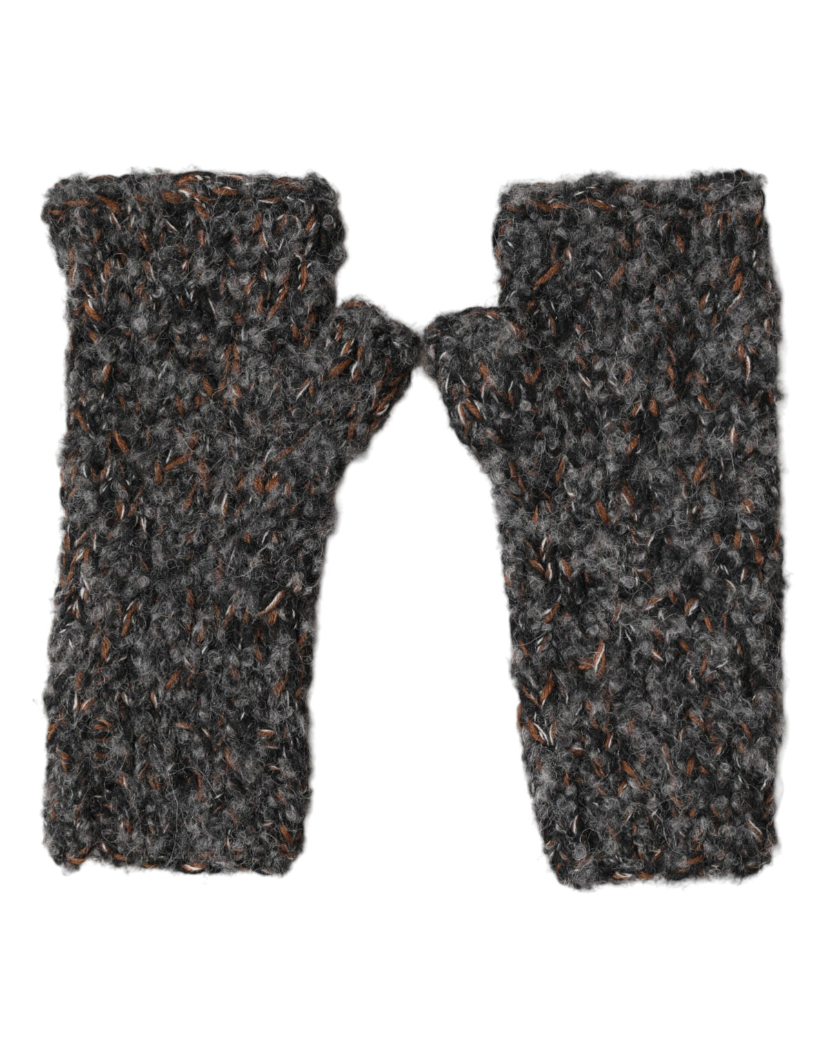Dolce & Gabbana Polyamide Cashmere Virgin & Alpaca Wool Fingerless Gloves - Gray