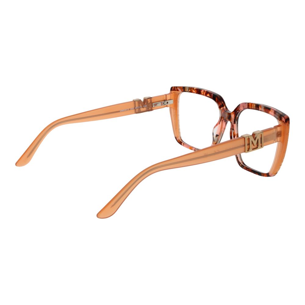 Eyeglasses Frames by Marciano by Guess for women in orange showcases a reflective silhouette, artfully incorporating a sophisticated orange coloured frame with a distinct full-frame frame design.