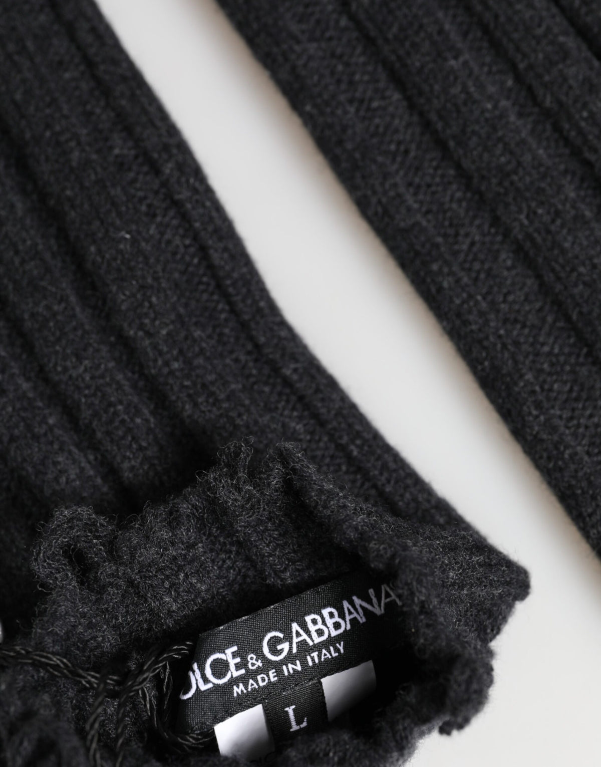 Dolce & Gabbana Virgin Wool Fingerless Gloves - Black