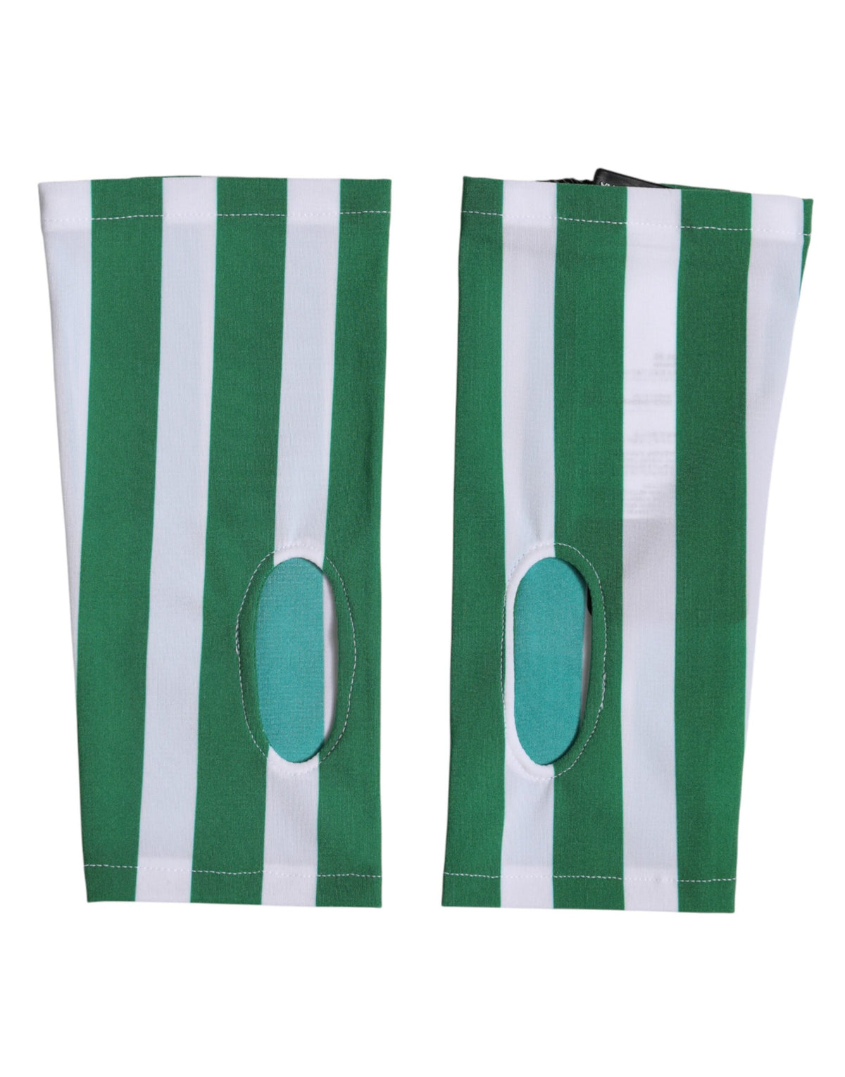 Dolce & Gabbana Stretch Nylon Fingerless Gloves Wrist Length - Green White Signature