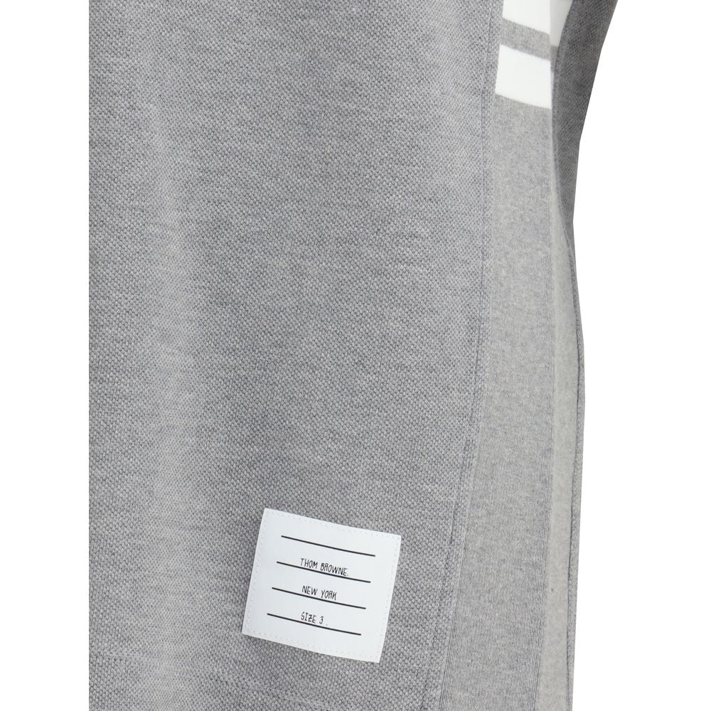 Thom Browne Men's Regular Fit Crew Neck Cotton T-Shirt - Gray Signature