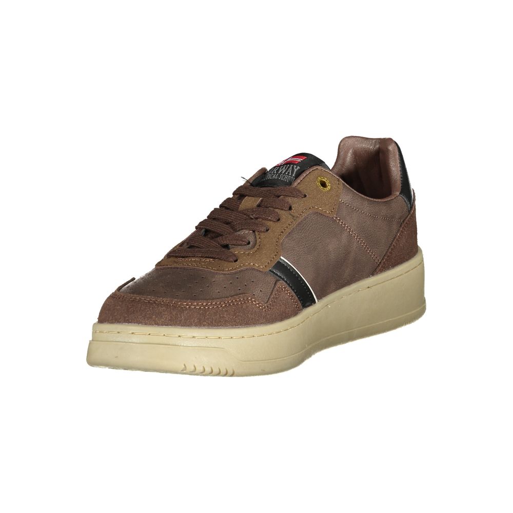 Norway 1963 Men's Athletic Polyester & Polyurethane Sneakers - Brown Signature