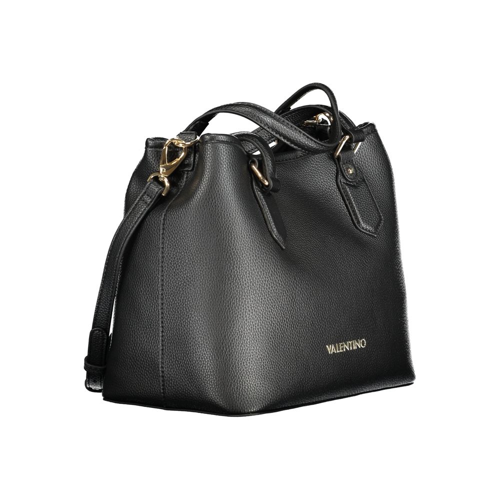 Handbag by Mario Valentino for women in polyethylene black & signature features a signature silhouette, showcasing a secure snap & zipper and signature built-in-compartments & internal-pockets with versatile shoulder-strap, adjustable-strap & handle for a sophisticated look.