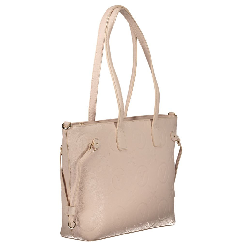 This Shopper Handbag by Mario Valentino for women in polyethylene and pink presents a sculptural silhouette featuring a secure zipper, ample internal-pockets, and versatile adjustable-strap & handle for a sculptural finish.