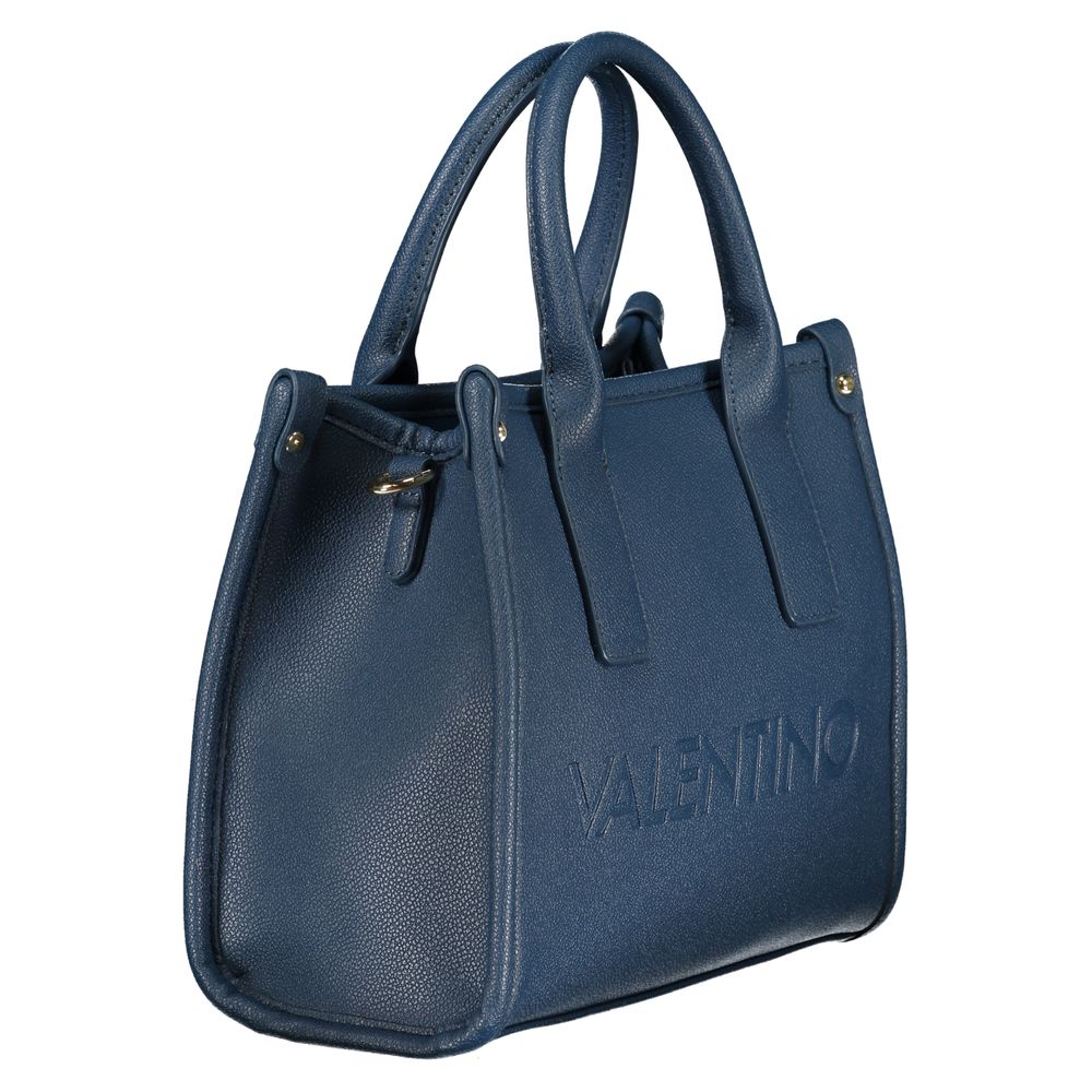 Handbag by Mario Valentino for women in polyethylene blue, signature & print presents a ornamental silhouette, showcasing a secure , ample internal-pockets, and versatile adjustable-strap & handle for a ornamental finish.