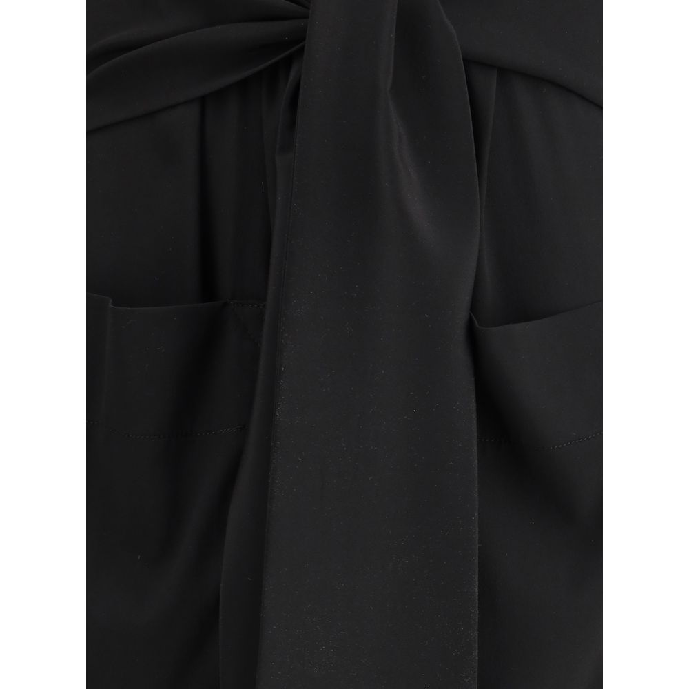 Ella Black Silk Casual Dress