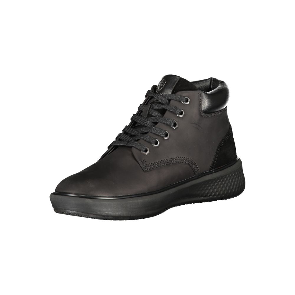 Athletic Sneakers by Lumberjack for men in polyester polyethylene leather black showcases an impeccable silhouette, defined by an impeccable athletic style design that perfectly captures the essence of the Essence Men's Athletic Polyester Polyethylene Leather Sneakers.