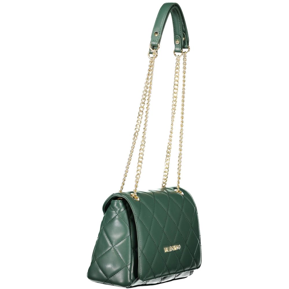 Mario Valentino Polyethylene & Polyurethane Quilted Shoulder Handbag - Green Patterned