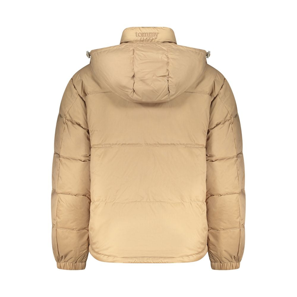 Tommy Hilfiger Men's Polyester Hooded Overcoat - Beige