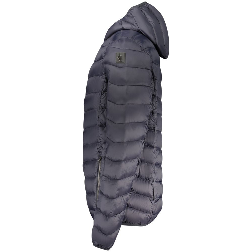 Hooded Windbreaker Jacket by Marina Yachting for men in polyamide blue features an perennial silhouette with a refined hooded neckline and perennial pockets, hooded & windproof for a sophisticated weather-resistant look.