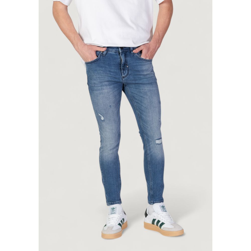 Antony Morato 9 To 5 Men's Skinny Cropped Stretch Denim Cotton Jeans - Blue