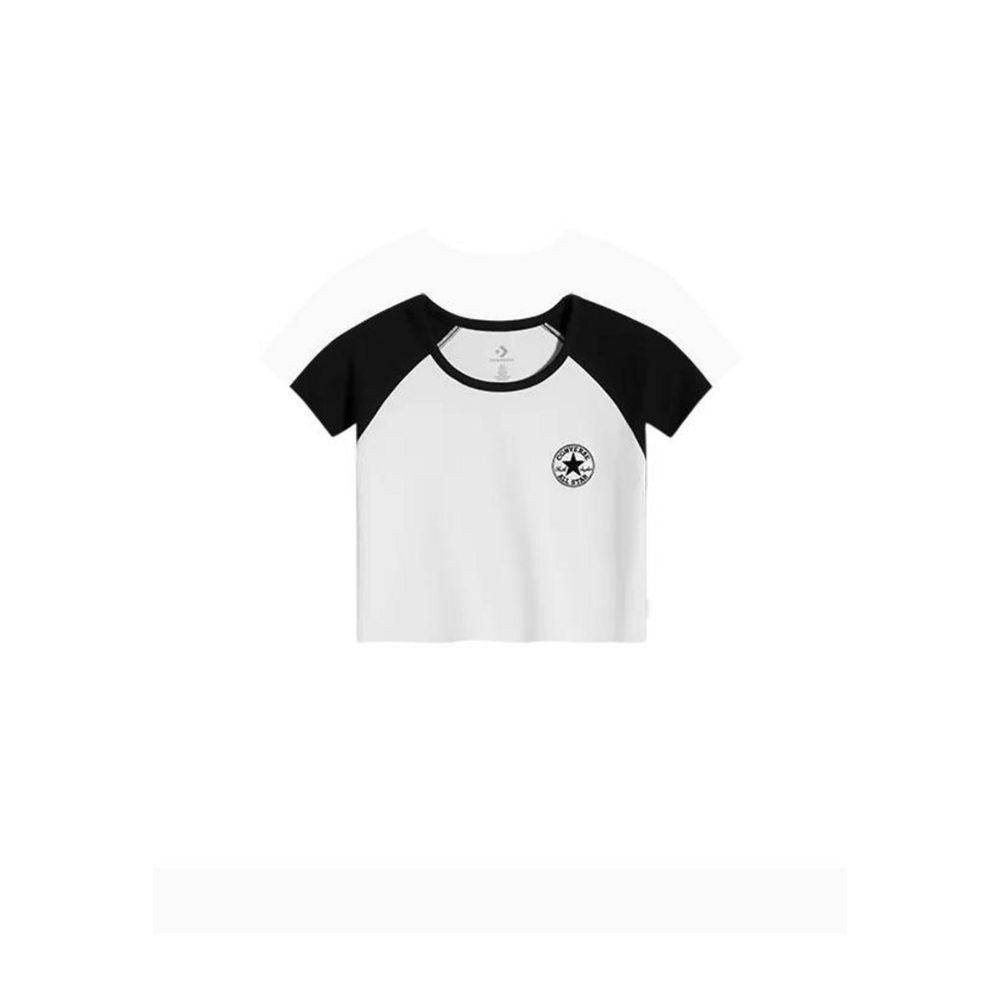 Converse Women's Short-Sleeve Stretch Cotton T-Shirt - Black White