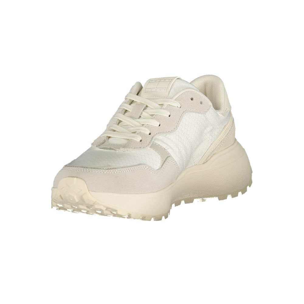 Athletic Sneakers by Tommy Hilfiger for women in polyester & rubber multicolor & white showcases an impeccable silhouette, defined by an impeccable athletic style design that perfectly captures the essence of the Women's Athletic Polyester & Rubber Sneakers.