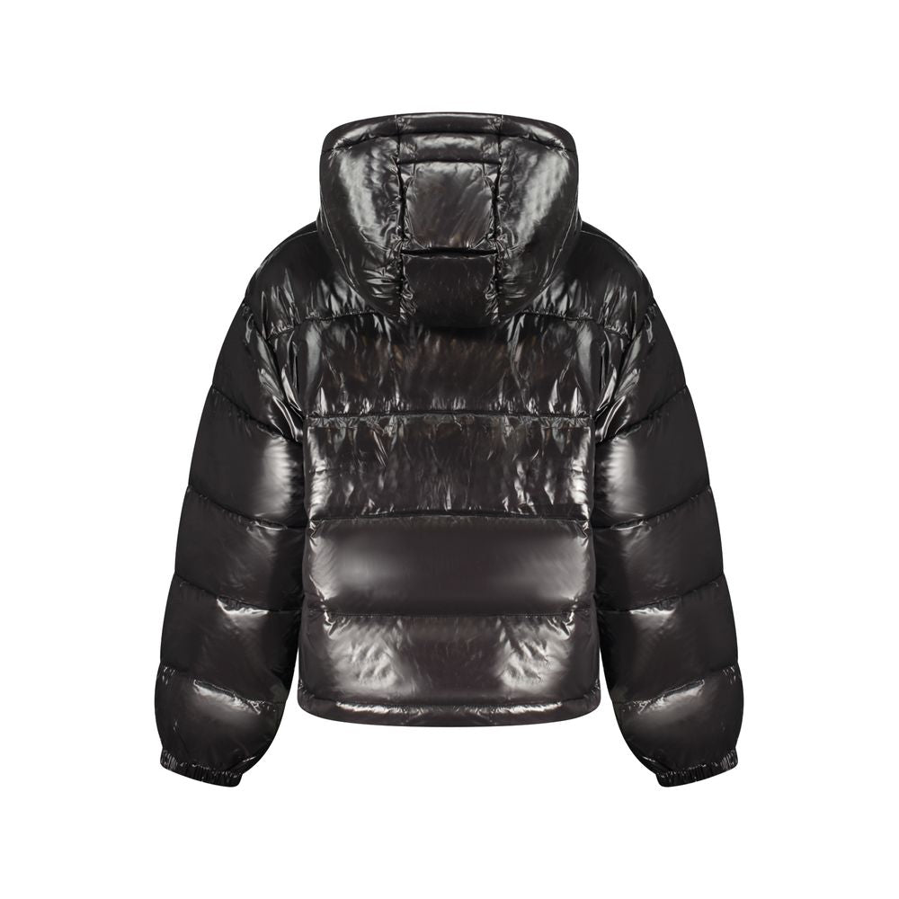 Calvin Klein Women's Windproof Polyester Hooded Windbreaker Jacket - Black Print
