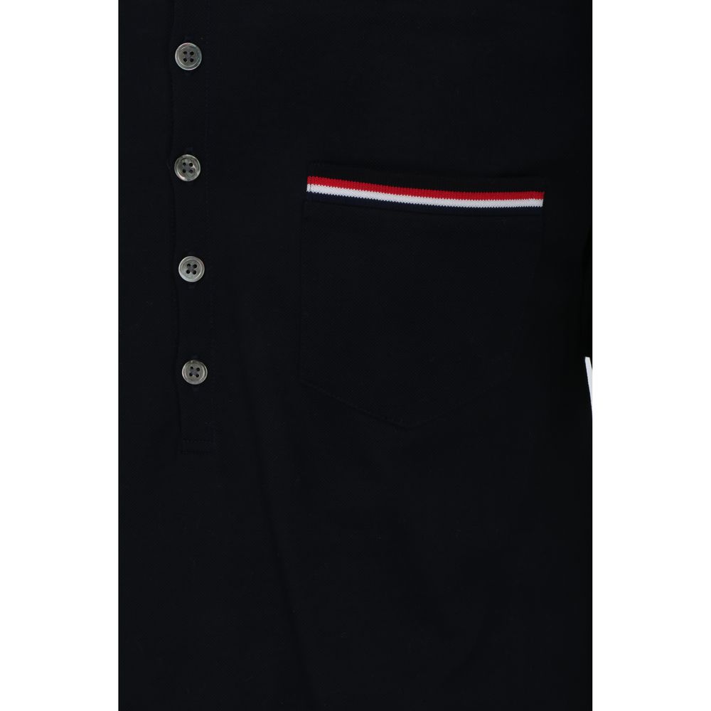 Thom Browne Men's Regular Fit Cotton Polo Shirt - Blue