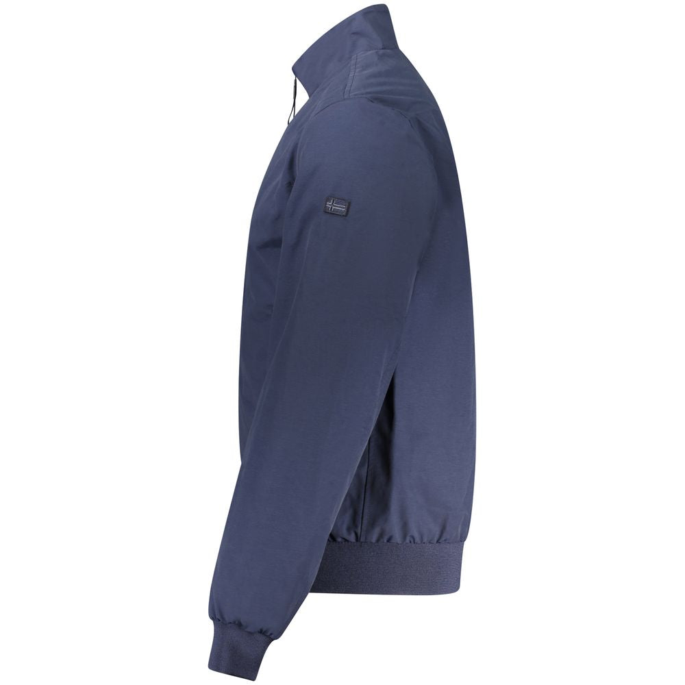 Bomber Jacket by Norway 1963 for men in polyamide cotton blue features a dramatic silhouette, showcasing a sophisticated and distinctive pockets for a dramatic aesthetic.