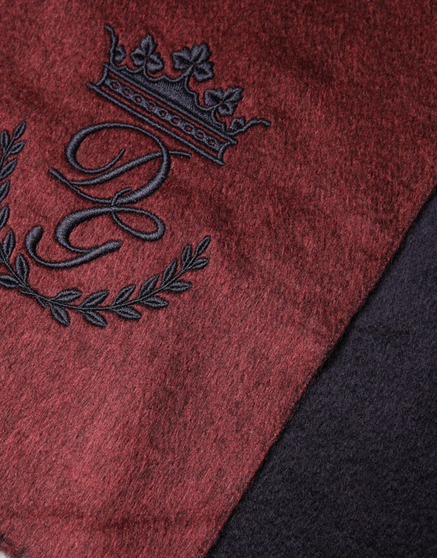 Dolce & Gabbana Maroon Silk Neck Wrap Shawl Fringes Scarf