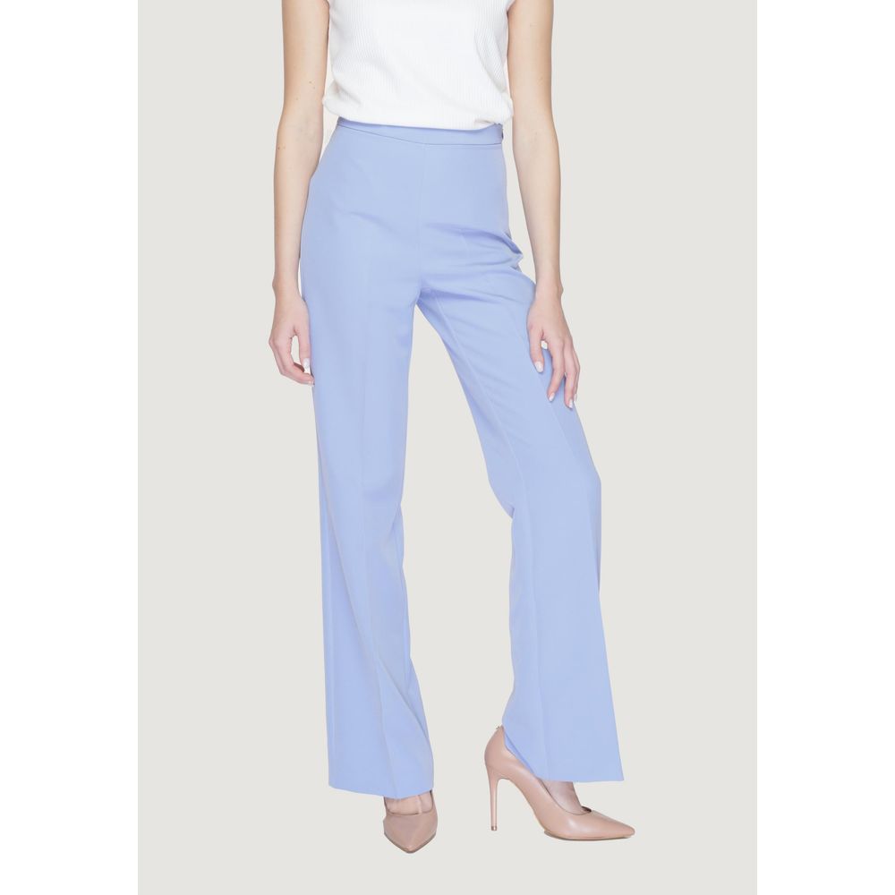 Silence Women's Wide High-Rise Stretch Polyester Trousers - Purple