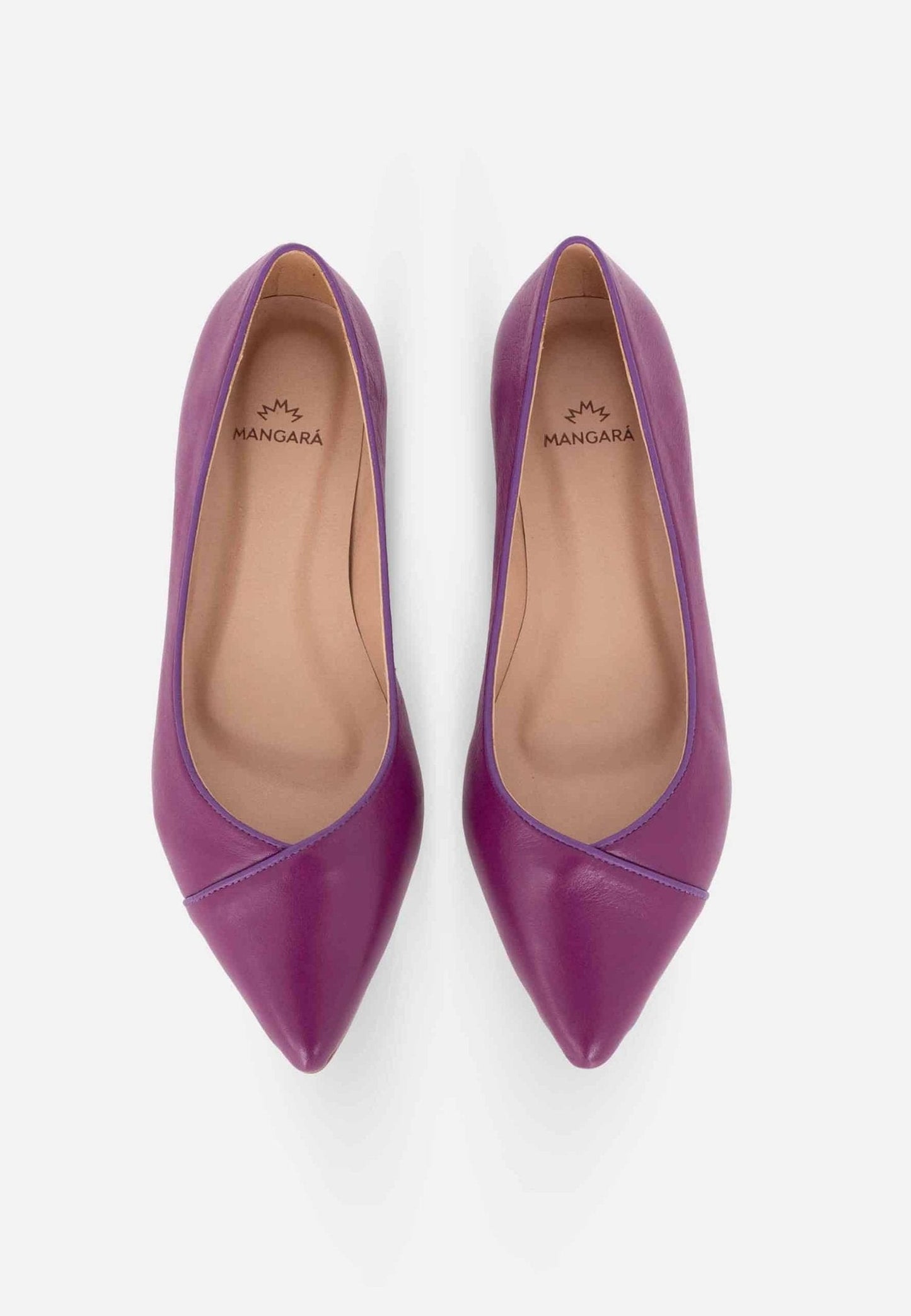 Mangará Atelier Purple Leather Ballerinas – Elegant Women’S Flat Shoes With Low Heel
