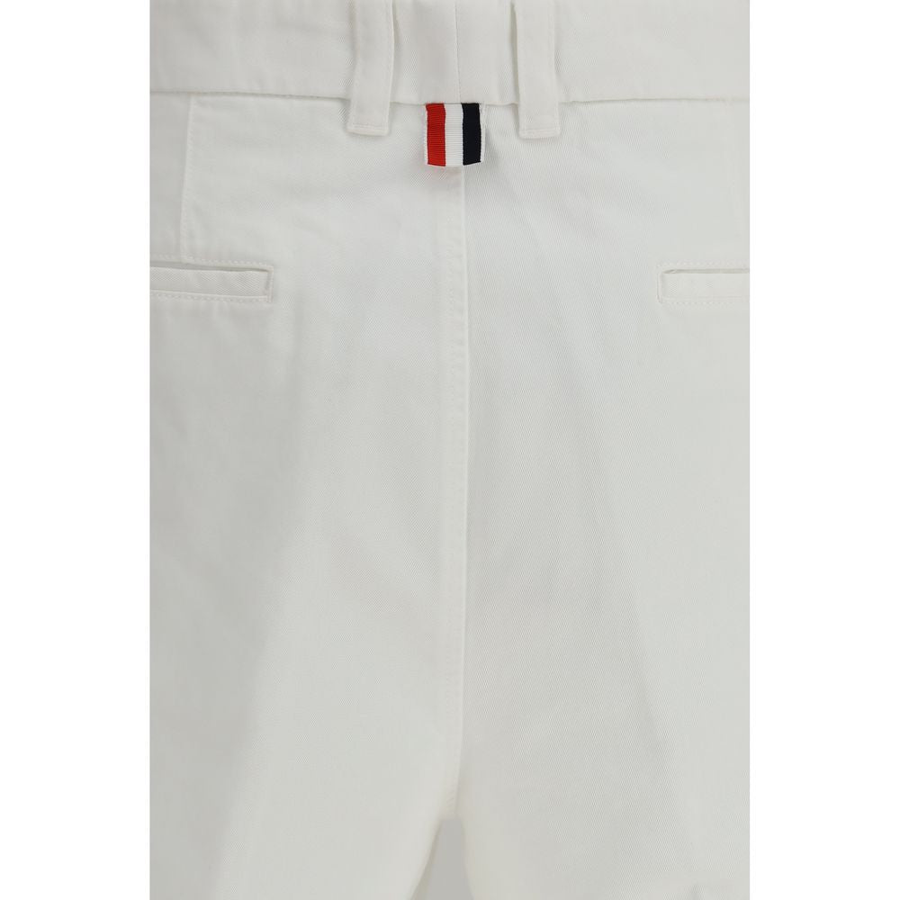 Thom Browne Men's Regular Fit Cotton Polyester Cargo Shorts - White Signature Striped
