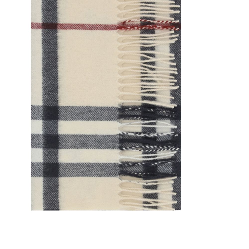 Burberry Archivio Cashmere Wrap Frayed-Edge Scarf - Beige Patterned