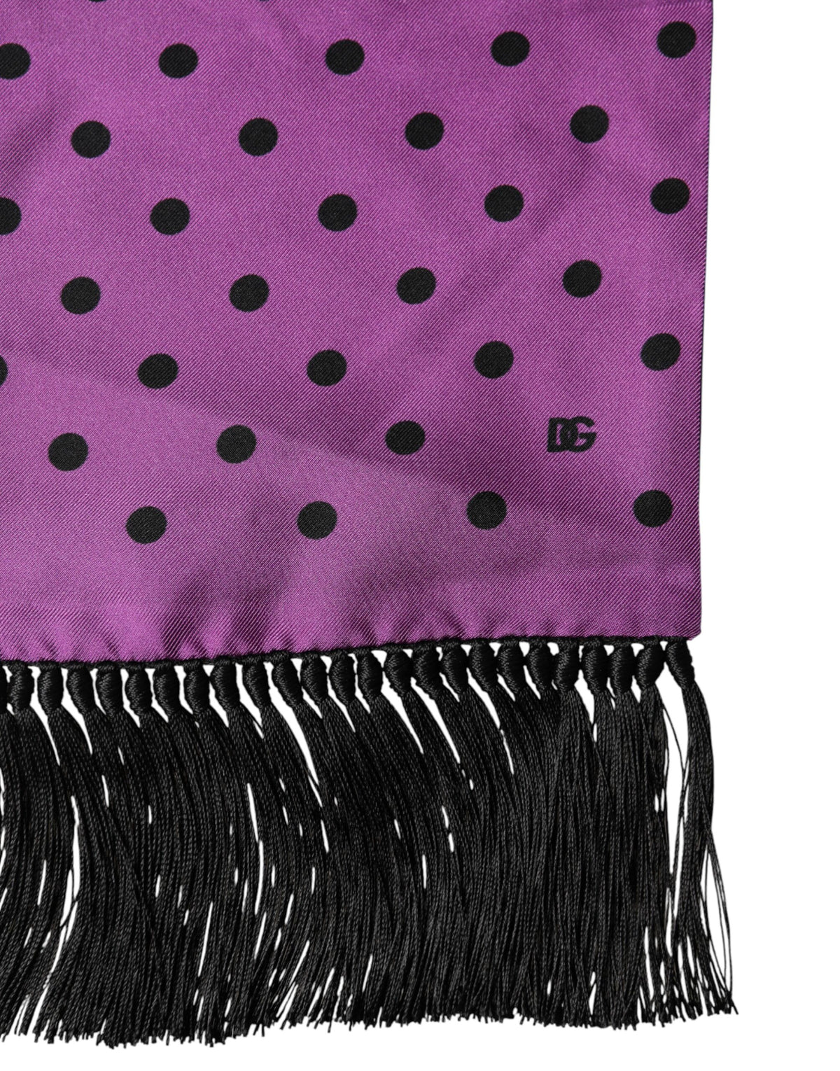 Scarf by Dolce & Gabbana for men in lace marble & silk violet features a timeless silhouette, artfully capturing the essence of the timeless Lace Marble & Silk Foulard Stole Fringes Scarf design for a sophisticated look.
