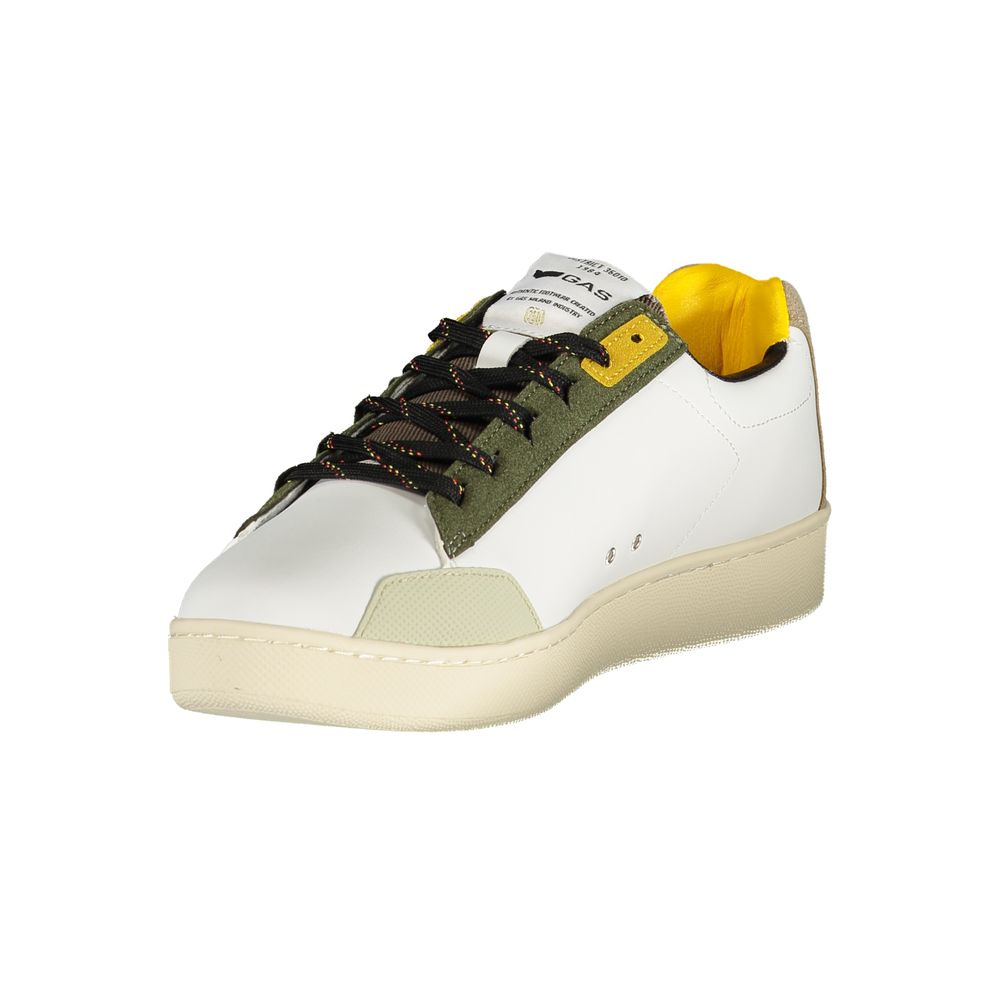 Athletic Sneakers by Gas for men in polyester & polyurethane brown, white & print features an architectural silhouette from the Men's Athletic Polyester & Polyurethane Sneakers collection, showcasing a architectural athletic style for a architectural look.