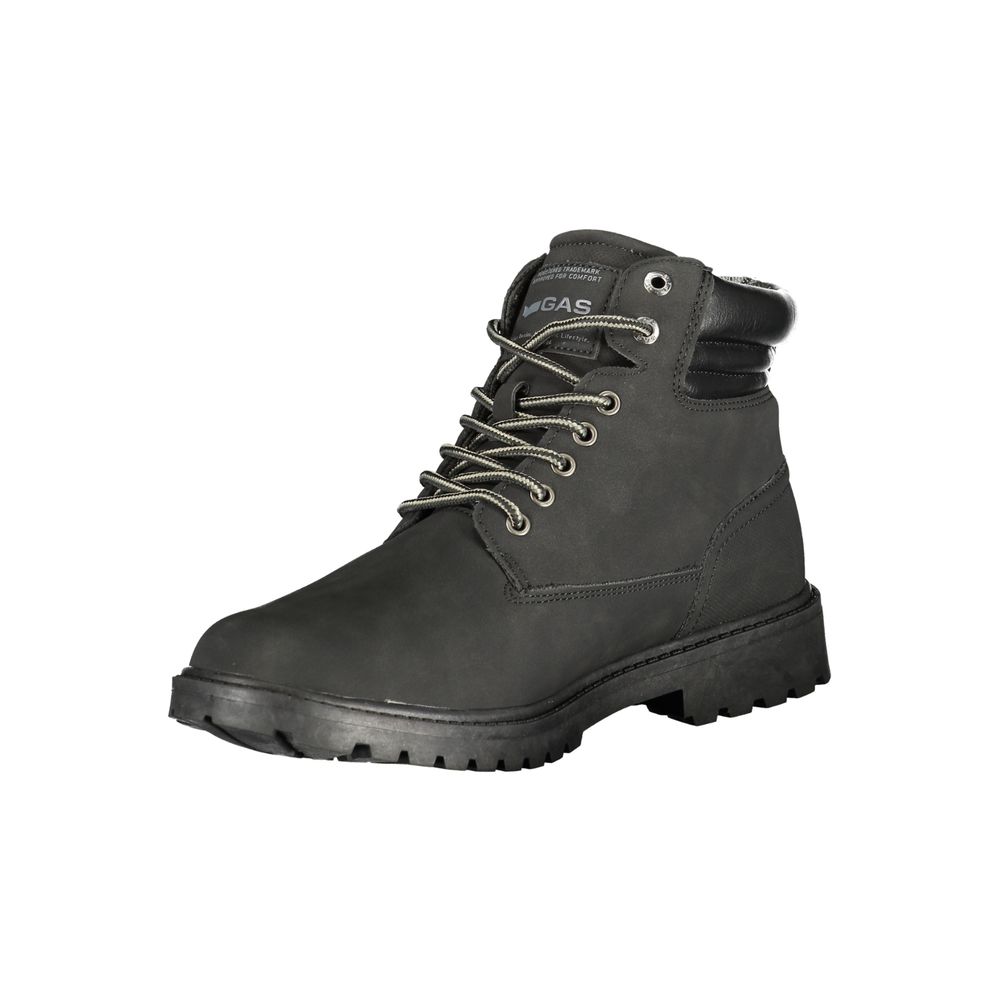 Lace-Up Ankle Boots by Gas for men in polyester & polyurethane black & print features an aerodynamic silhouette from the Men's Polyester & Polyurethane Lace-Up Ankle Boots collection, showcasing a aerodynamic and refined for an aerodynamic look.