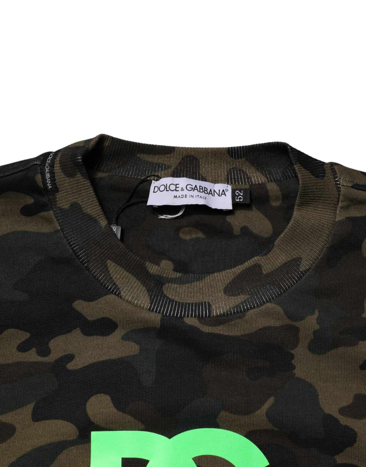 Dolce & Gabbana Men's Crew Neck Cotton Sweatshirt - Multicolor Patterned Camouflage