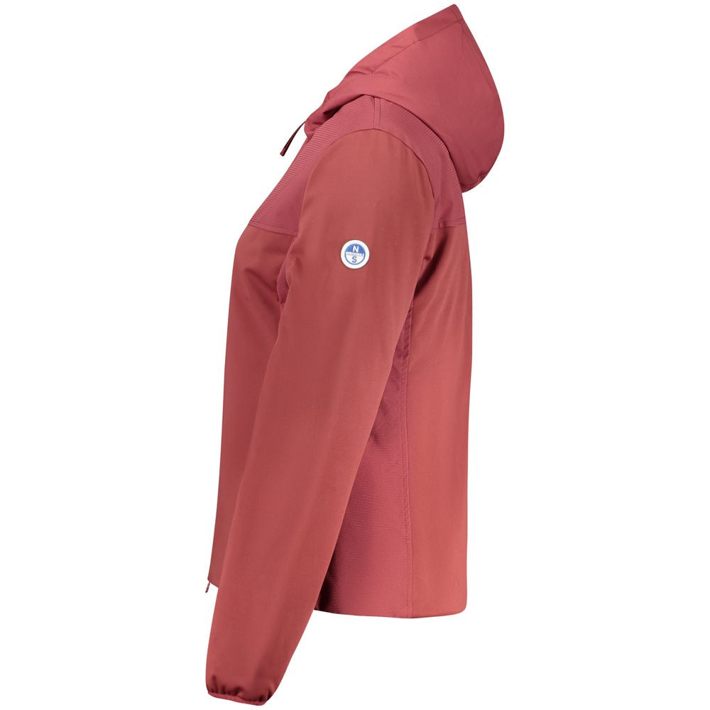 Hooded Windbreaker Jacket by North Sails for women in polyester red features an magnificent silhouette, showcasing the sophisticated and functional pockets, hooded & windproof for a premium, magnificent look.