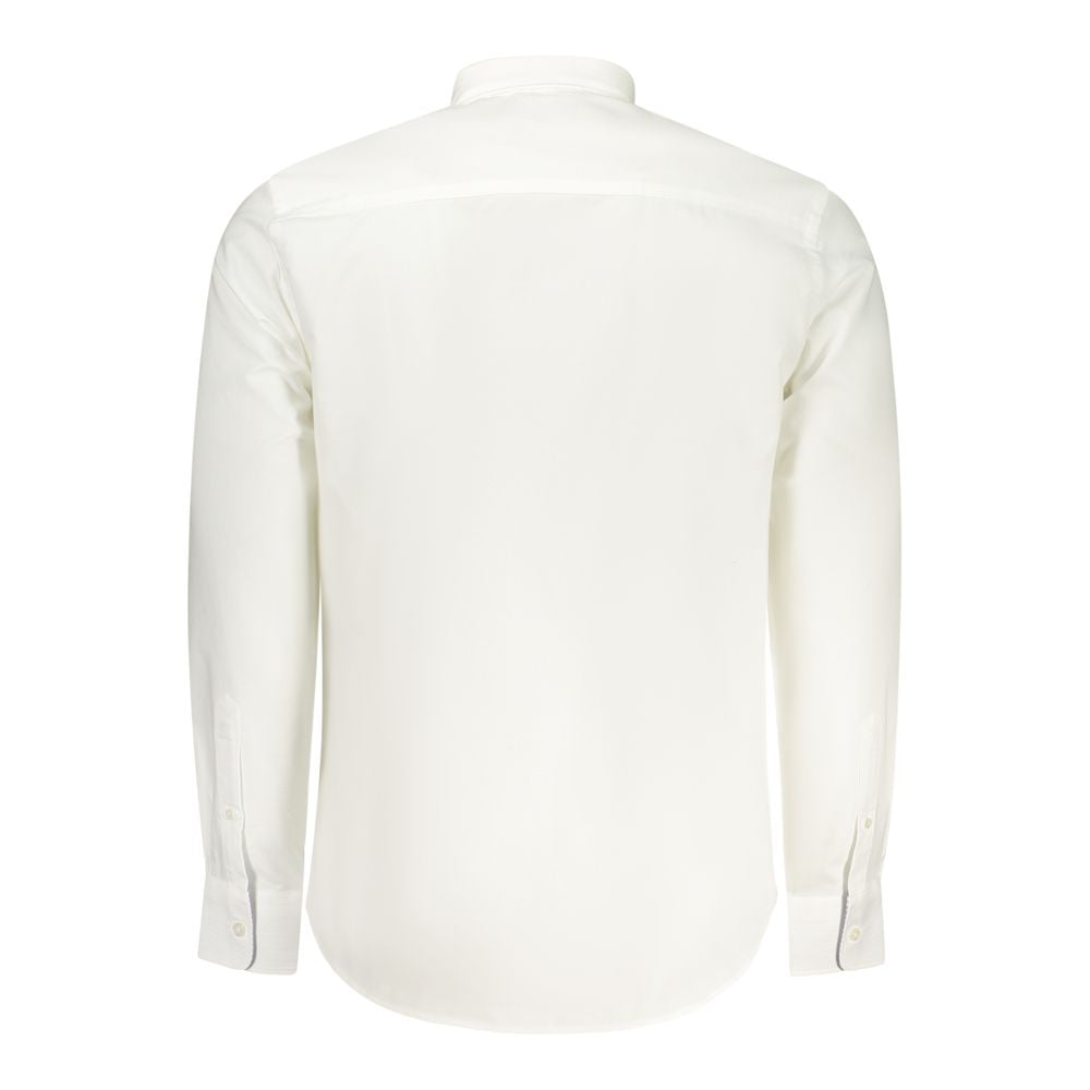Dress Shirt by North Sails for men in stretch polyester cotton blue & white showcases a sharp silhouette, elegantly detailed with a sharp and sharp .