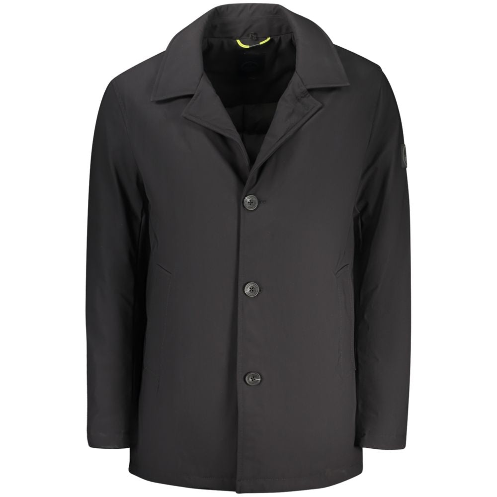 North Sails Vita Men's Cashmere Viscose Trench Coat - Black Blue