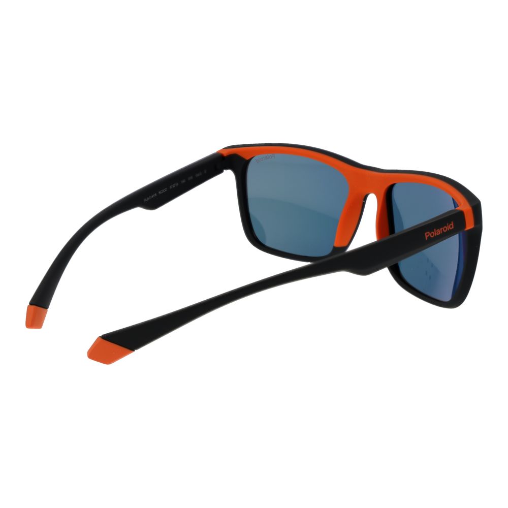 Polaroid Rectangle Polarized Mirrored Dark-Tint Plastic Sunglasses - Black