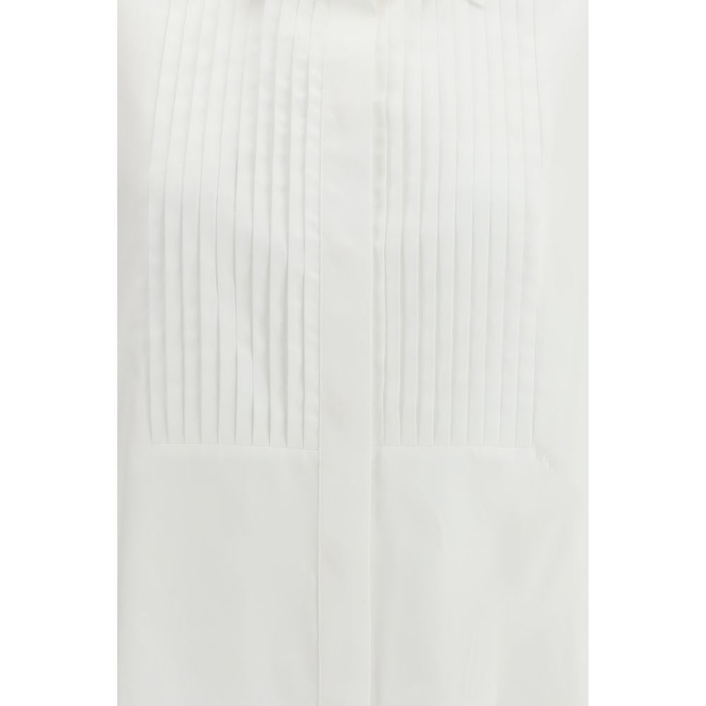 Golden Goose Star Women's Oversized Long-Sleeve Cotton Shirt - Pearl White Signature