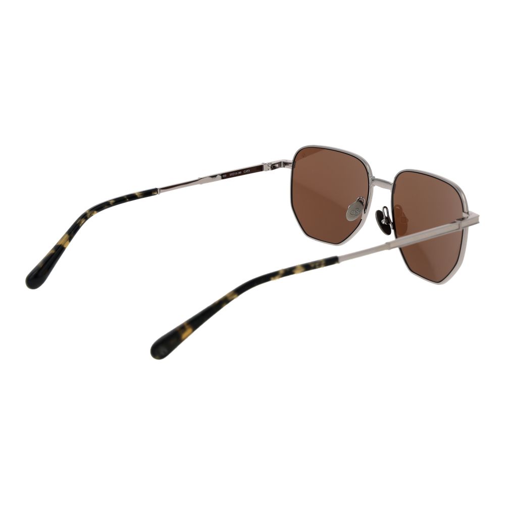 Scotch & Soda Geometric Non-Polarized Dark-Tint Metal Sunglasses - Silver